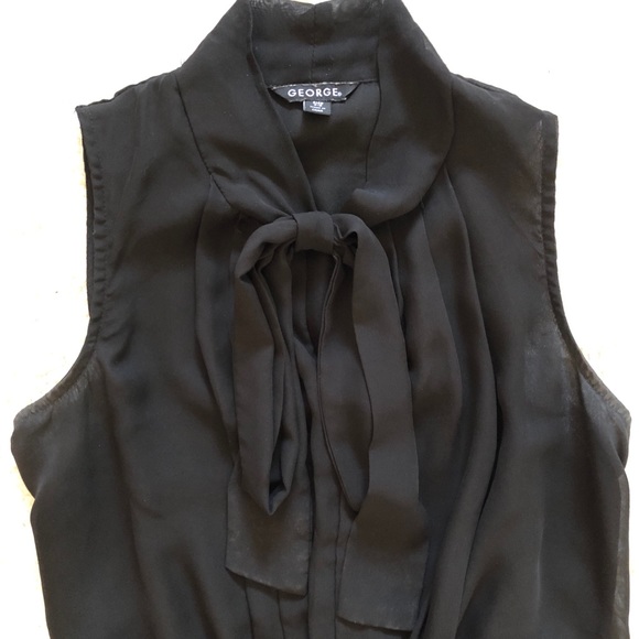 George High neck bow tie peplum top - Picture 3 of 5